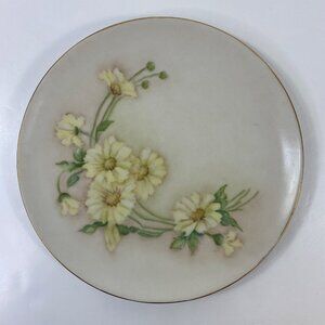 Hutschenreuther Selb LHS German Yellow Floral 8.5 in Porcelain Plate  Vintage